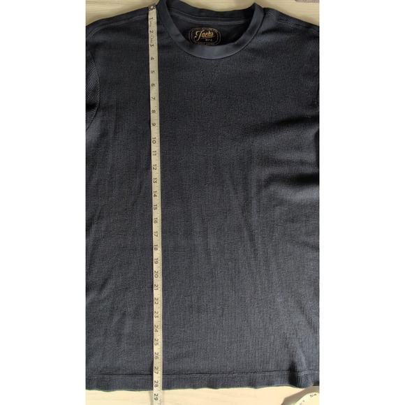 Jachs MFG Men's XL Thermal Shirt Navy Blue Waffle Knit Crewneck Long Sleeve - Picture 10 of 12